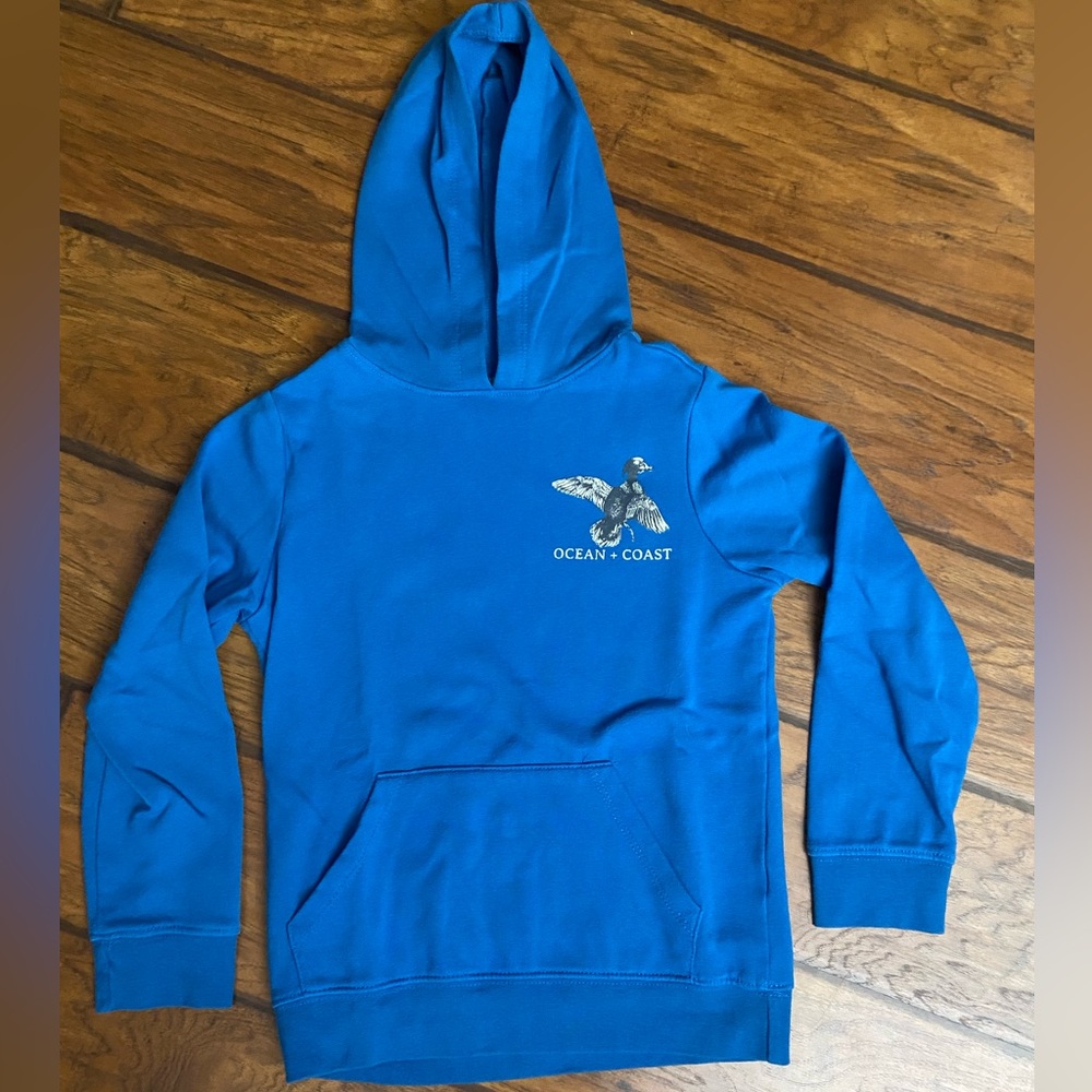 Boys Size Small Ocean Coast Blue Graphic Hoodie